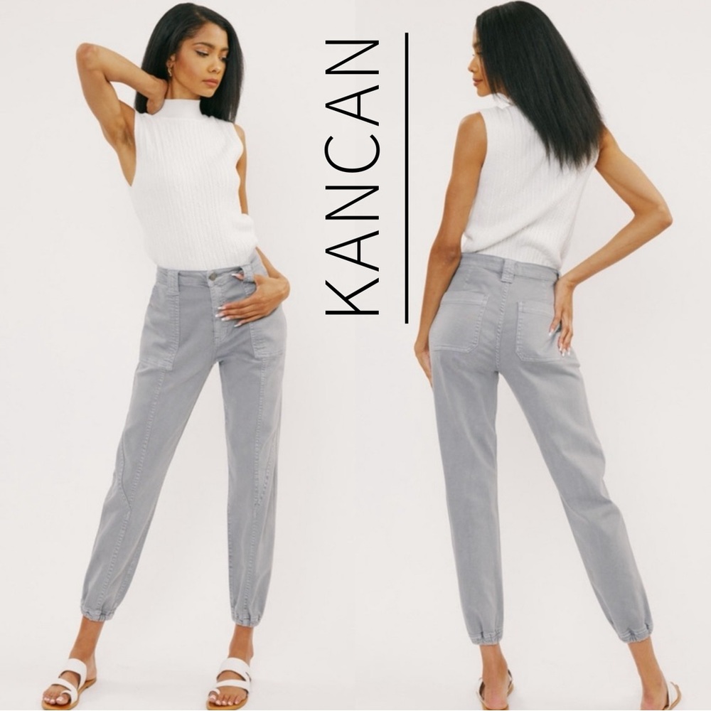 Kancan Tatiana High Rise Jogger Jeans 11 / 29 Gray denim